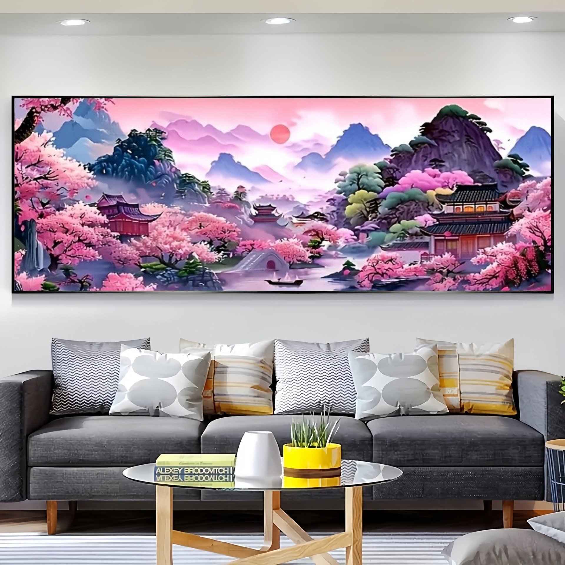 Transfronterizo Amazon pintura de diamantes fábrica de explosión venta directa pintura de diamantes DIY paisaje decoración pintura colgar paquete de herramientas '