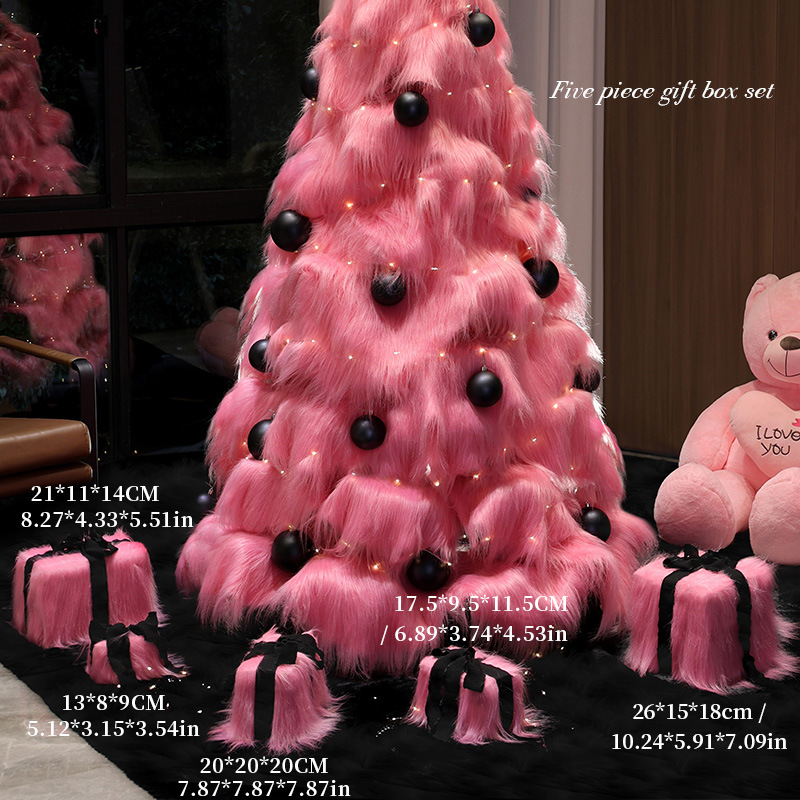 árbol de navidad rosa gran árbol de navidad peluche con luz árbol de navidad decoración árbol artificial árbol de navidad pequeño image 7