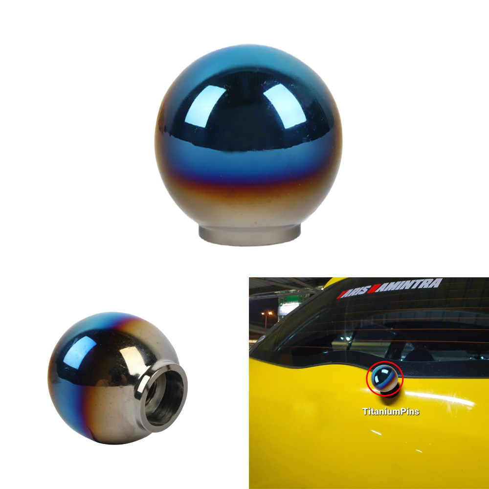 Cross-Border Hot-Selling Stainless Steel Large and Small Grilled Blue Colorful Wiper Balls Car Modified Wiper Balls Universal Auto Parts Decoration