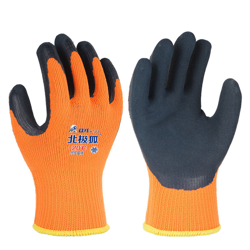Dengsheng guantes de protección laboral 429 a prueba de frío anticongelante forrado de vellón grueso cálido antideslizante trabajo de inmersión de invierno al aire libre
