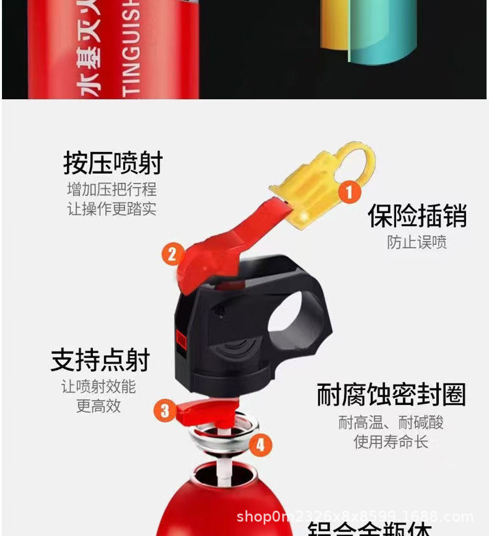 New national standard water-based fire extinguisher for vehicles, offering superior performance, designed for private cars, portable, and suitable for in-car use, and for annual fire safety inspection