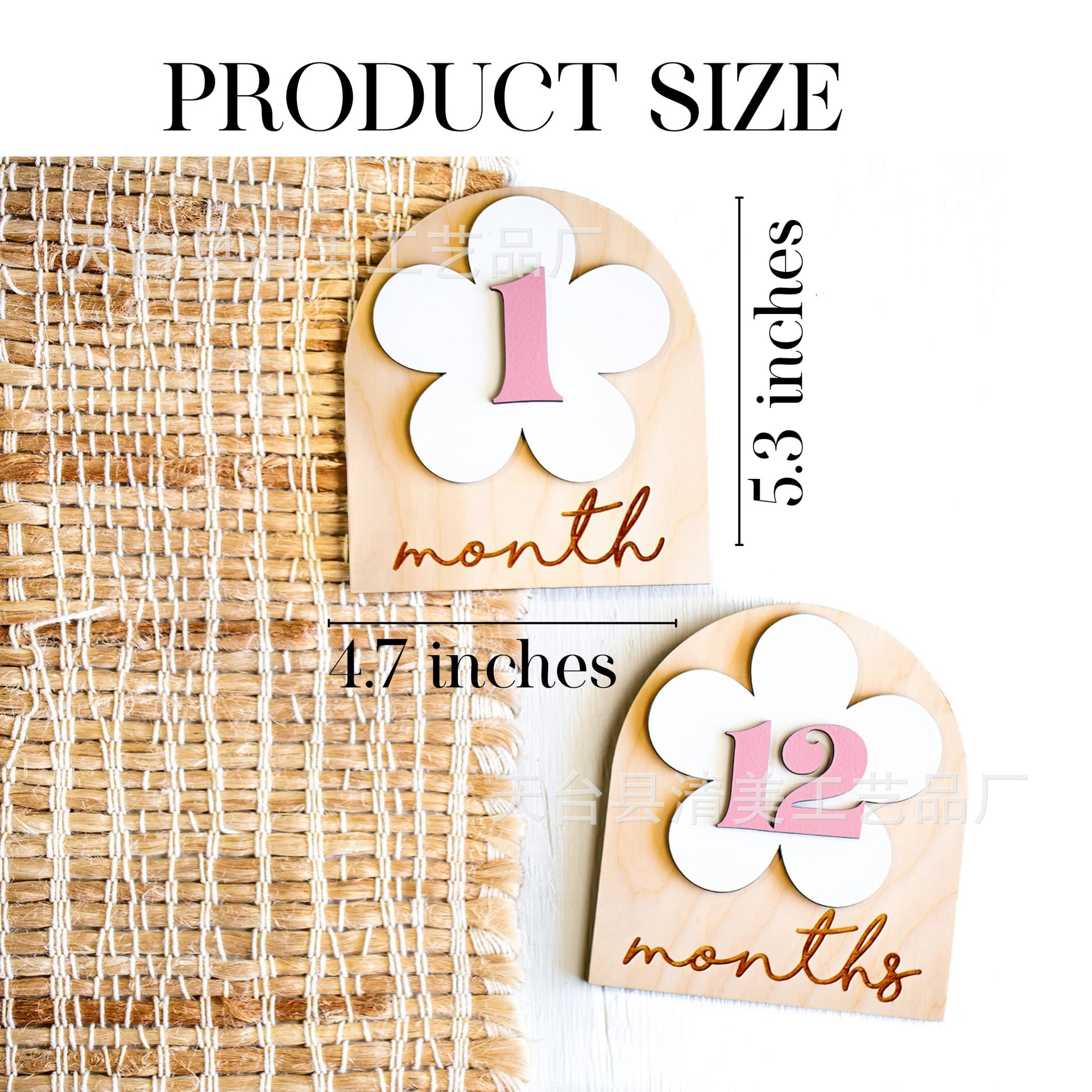 Madera bebé hito mensual recién nacido accesorios fotográficos bebé tarjeta de hito de madera