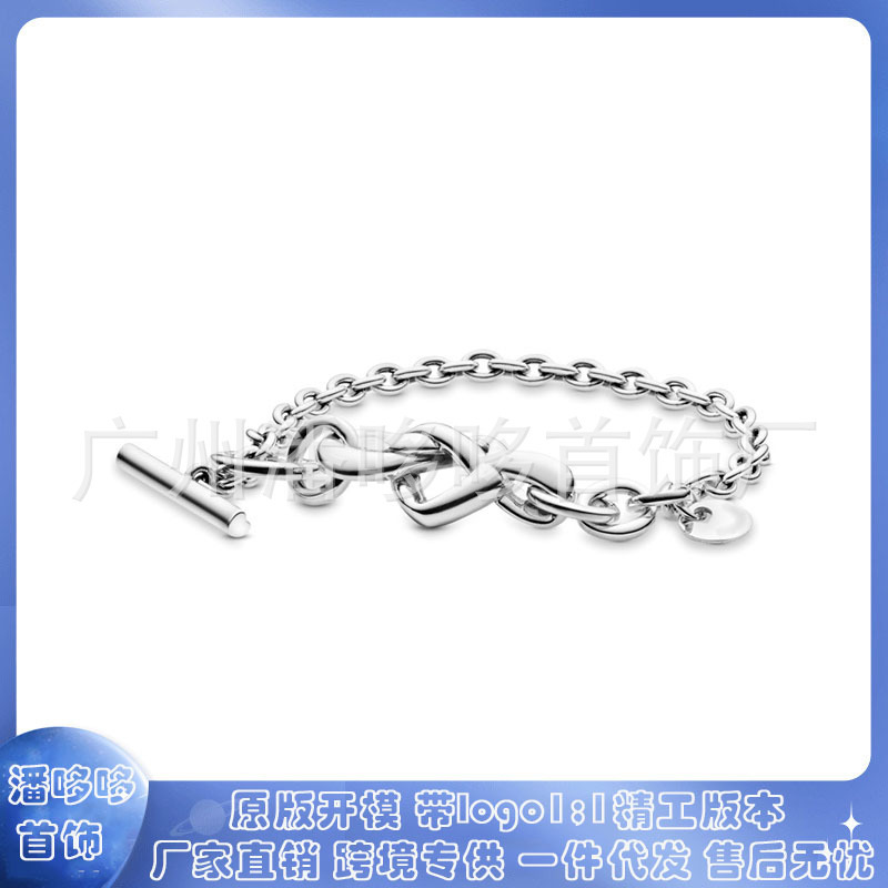 Pandora 925 White Copper Silver-plated Love Heartwarming Bracelet Mother's Day Valentine's Day Gift Couple Bracelet