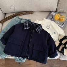 儿童夹棉外套男童冬装2025新款小童加厚上衣冬季男宝宝夹克秋冬款