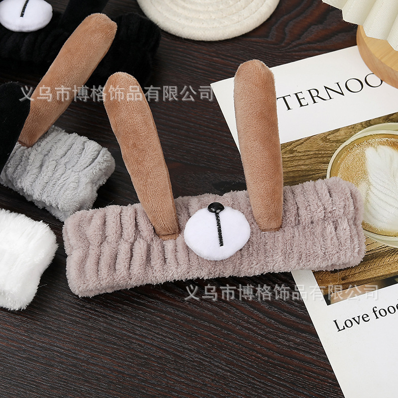Nuevo lindo perro pelo banda artefacto absorbente fuerte lavado de cara maquillaje niñas accesorios para el cabello antideslizante impermeable