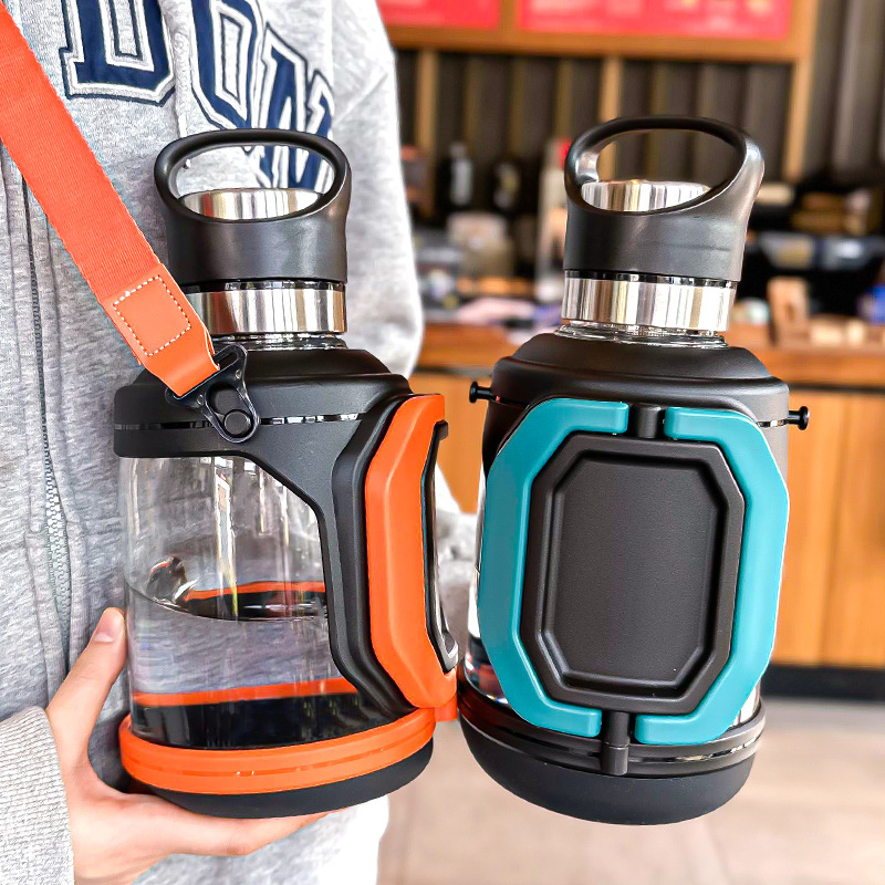 Glass Water Kettle for Men, Large Capacity with Handle, Tea and Water Separation, Tea Brewing Cup, Household High-Temperature Resistant Water Bottle, Ton-Ton Barrel Glass Water Kettle for Men, Large Capacity with Handle, Tea and Water Separation, Tea Brewing Cup, Household High-Temperature Resistant Water Bottle, Ton-Ton Barrel
