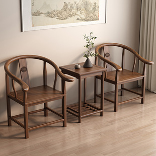 Solid Wood Chair, Armchair, Chinese-Style Armchair, Three-Piece Set, Palace Chair, Master Chair, Home Backrest Dining Chair, Comb Taishi Q&