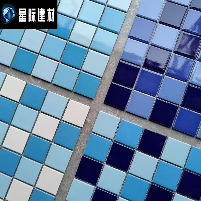 48*48 colorful swimming pool landscape pool toilet ceramic mosaic tile