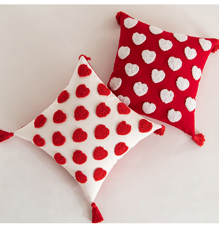 Casual Cute Heart Shape Cotton Pillow Cases display picture 5
