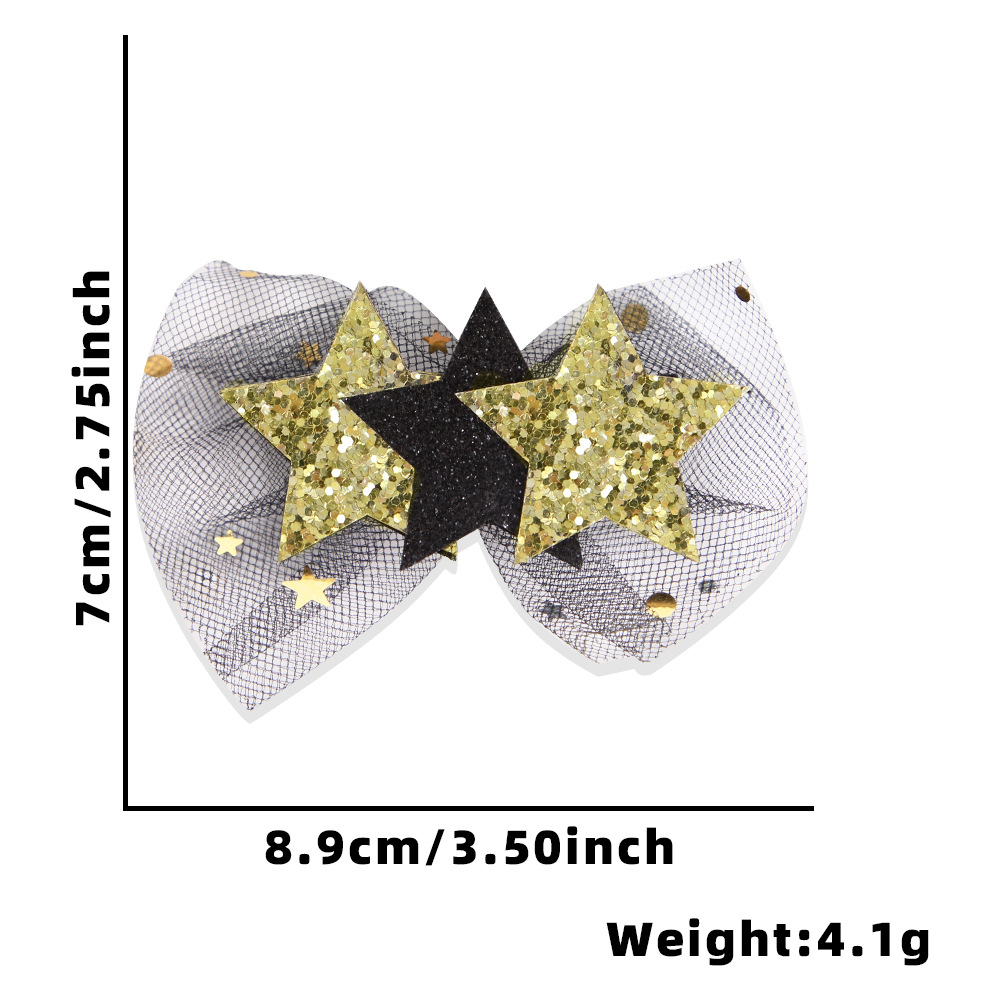 Transfronterizo nuevo oro negro Año Nuevo horquilla accesorios para el cabello Europeo y Americano Navidad Año Nuevo tema Fiesta decoración newyear horquilla
