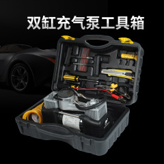 2シリンダーインフレータブルポンプ金属車載タイヤ空気入れポンプタイヤポンプ車載12vハイパワーポータブル空気入れ機