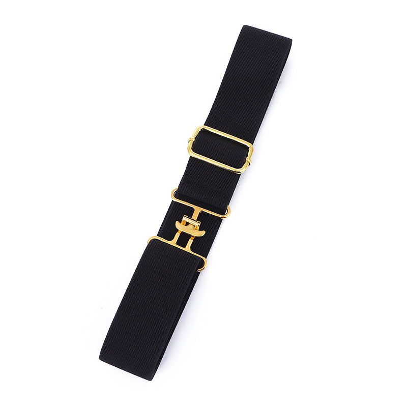 Belt Women's Dress Coat Decorative Belt Horseshoe Buckle Equestrian Retro Adjustable Invisible Elastic Lazy Belt