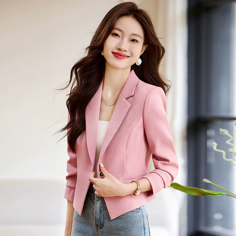 Apricot classic suit jacket for leisure, oversize, high-quality style