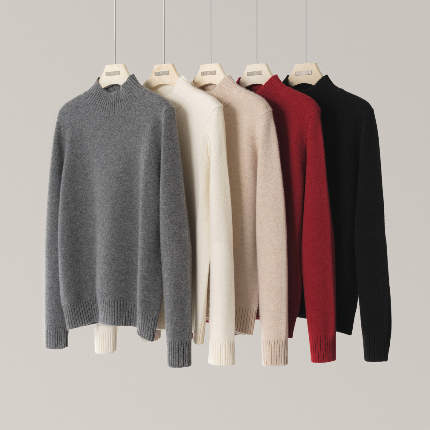 100%羊绒厚款2025秋冬新款半高领红色毛衣明星同款气质搭配必备