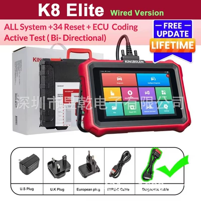 2026 New Kingbolen K8 Pro K8 Elite Car Diagnostic Scanner S6 (Avtomobil diaqnostika alətləri) - k8-elite-lifetime-free-update-global-version