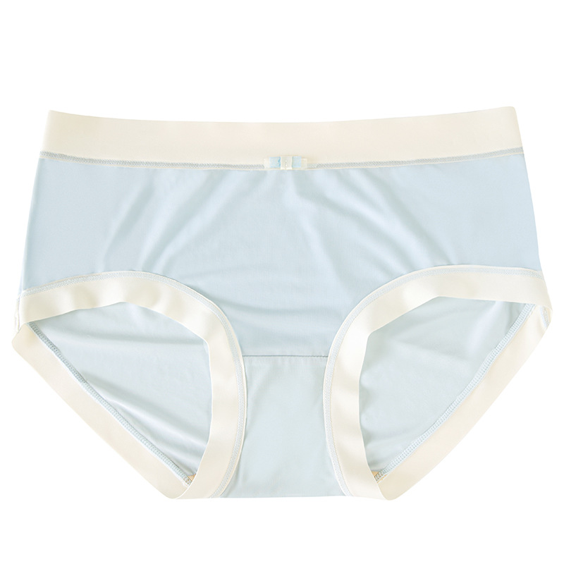 Primavera y verano nueva Máscara sin costuras ropa interior de oxígeno cómoda cadera té polifenol antibacteriano entrepierna chica desnuda ropa interior de cintura media