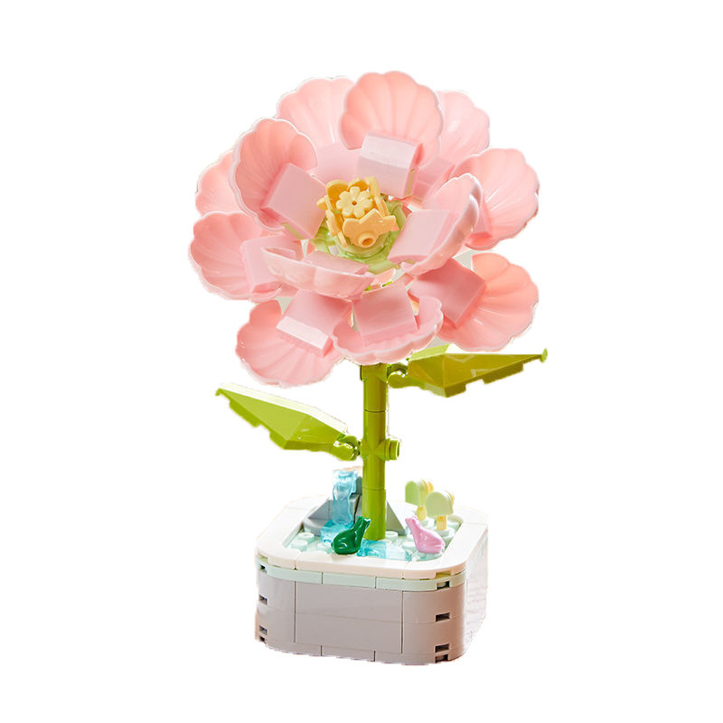 (2개) 건물 블록 꽃 꽃다발 손 선물 다육 질 조립 그림 교육 장난감 수제 DIY 해바라기 장식품 여성과 어린이