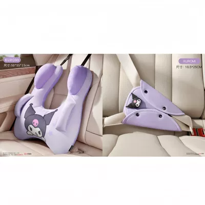 Pillow Car Pillow — Headrest - kuromi-pillow-triangle-leather-shoulder-pad-set