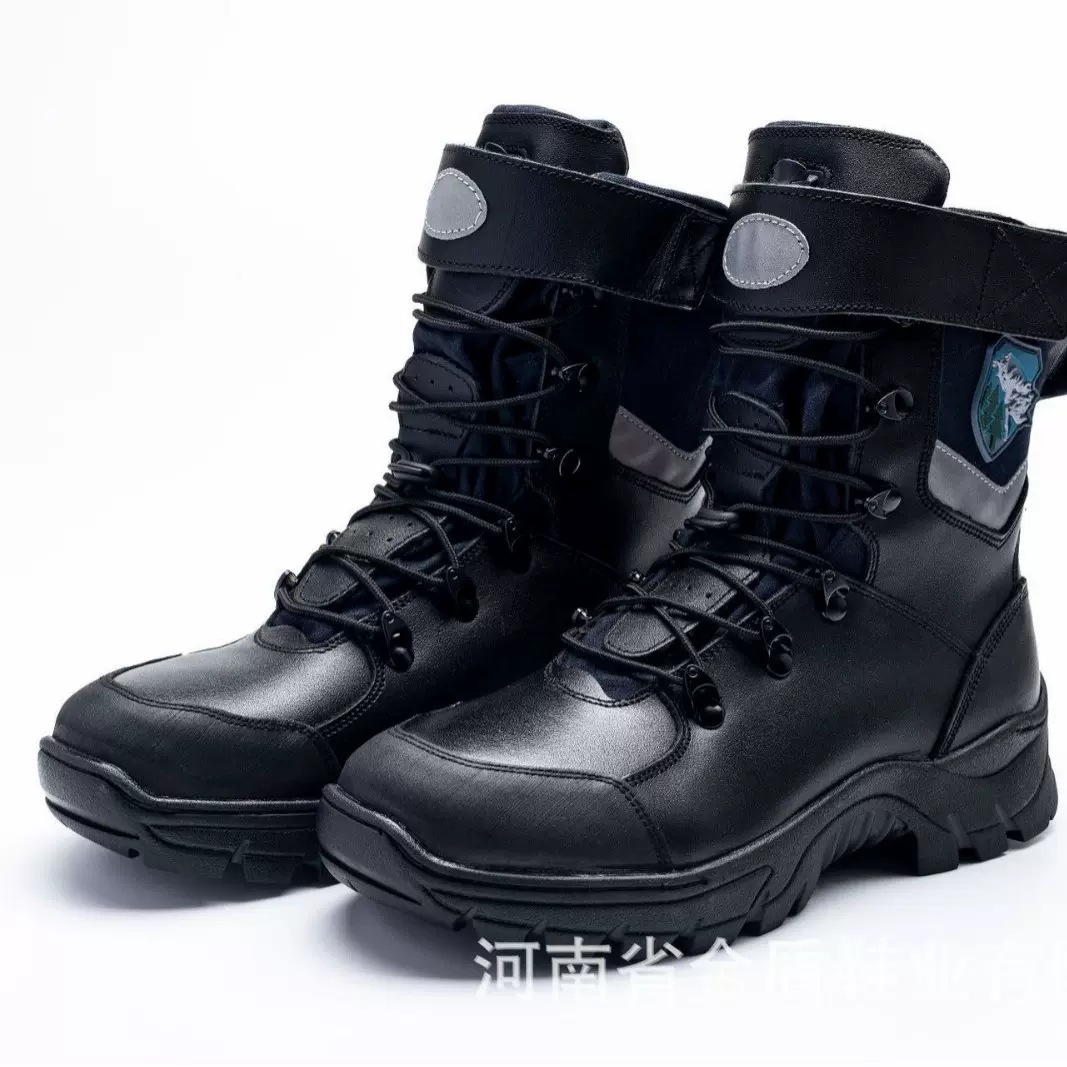 厂家19森林防火作战靴牛皮防砸防刺穿山地抢险救援防护消防靴