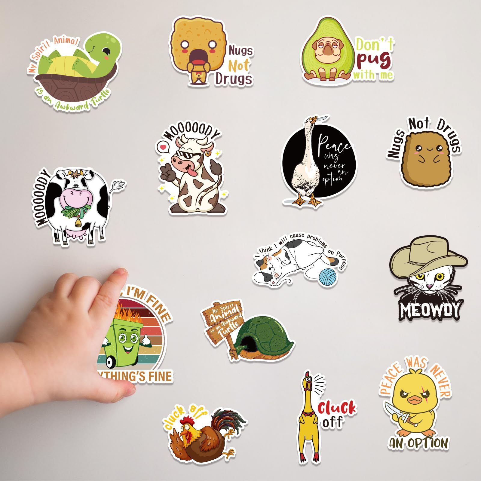 국경 새로운 재미있는 냉장고 스티커 귀여운 동물 로고 언어 홈 오피스 컴퓨터 홈 장식