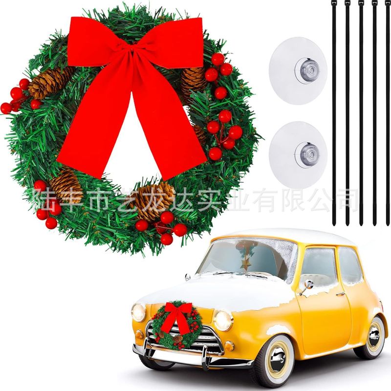 車のクリスマスオーナメントリボンレッドクリスマスオーナメントクローゼットドアアレンジメント装飾クリスマスツリーオーナメント|undefined