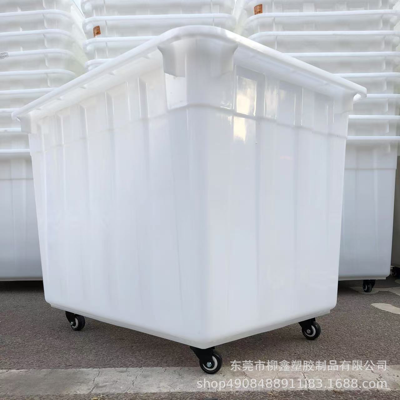 加厚600L大号带轮周转箱加厚水箱物流周转箱可带盖服装快递周转框