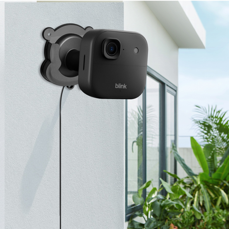 Cross-Border Little Bear New Model 3-Piece Set Blink Flash Camera Wall-Mounted Black Bracket, Can Be Drilled into or Glued onto the Wall