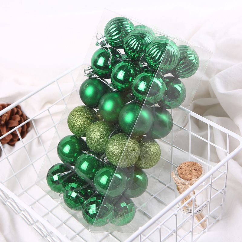 Bolas galvanizadas de plástico 4cm36pcs mini colgante de Navidad artículos navideños coloridos bolas de decoración accesorios de día de San Valentín