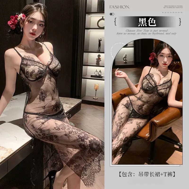 블랙 롱 드레스