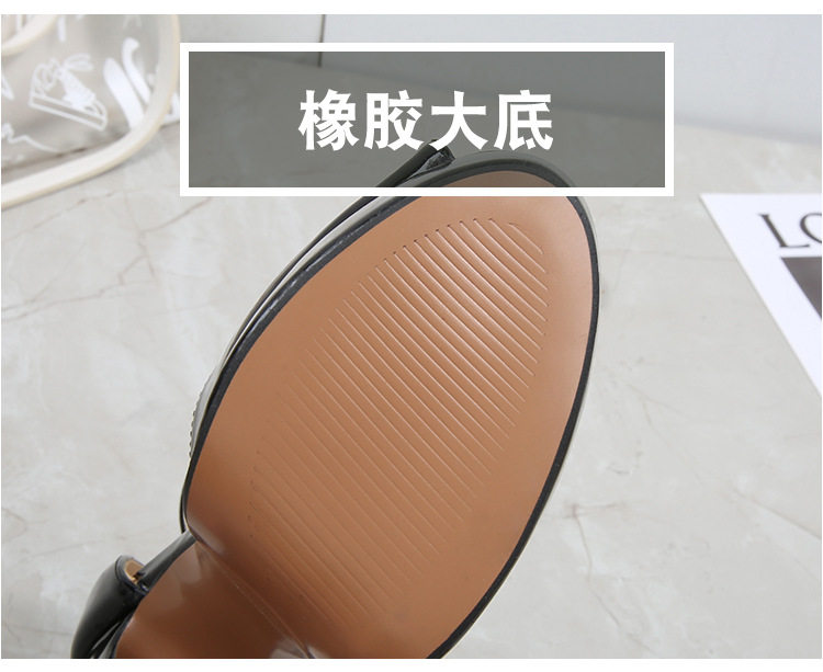 Sandal nữ quai T mũi hở cá, gót dày siêu cao trên 8 cm, phong cách châu Âu – Mỹ, size lớn — Màu trắng, Màu đen, Màu đỏ, Đỏ đào chi tiết 8