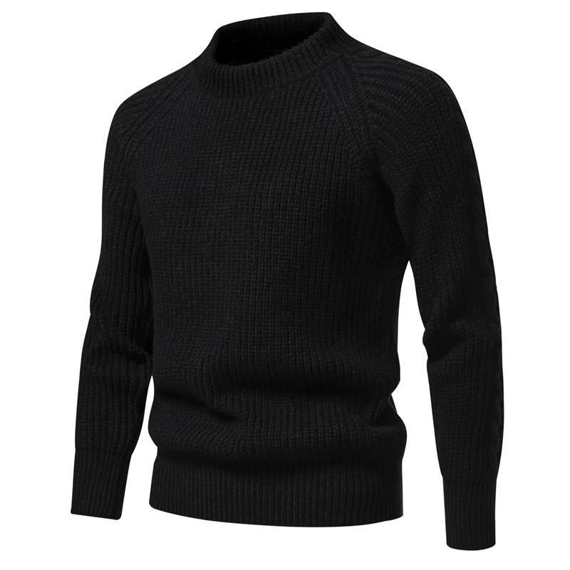 Herren Wollpullover Mit Rundhalsausschnitt Für Herbst Winter_voghion.com
