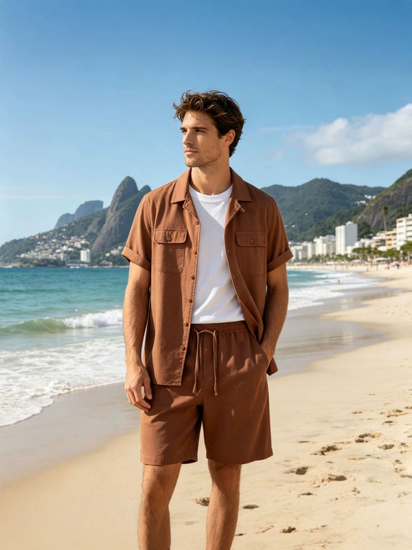 Cotton and Linen Short-Sleeved Cuban Collar Men's Shirt Flap Pocket Pants American Retro Lapel Workwear Breathable Shirt Japanese Style Plus Size Cotton and Linen Short-Sleeved Cuban Collar Men's Shirt Flap Pocket Pants American Retro Lapel Workwear Breathable Shirt Japanese Style Plus Size