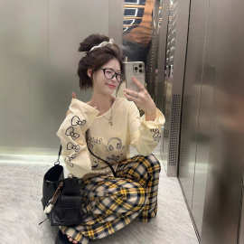 【工厂直销】设计感可爱趣味卡通印花减龄长袖T恤女早秋防晒衫