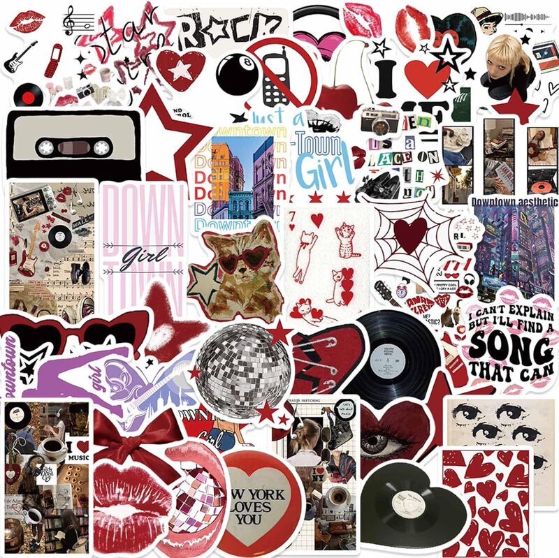 50 Cross-Border Fashion Aesthetic Graffiti Waterproof Stickers to Decorate Guitar Luggage Skateboard Mobile Phone Stickers