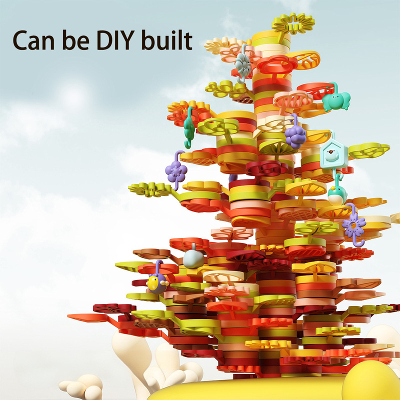 Cross-Border New Product: Assembling Cactus Embossed Stacking Tree Building Blocks, Interactive DIY Educational Toys, Wholesale Supply