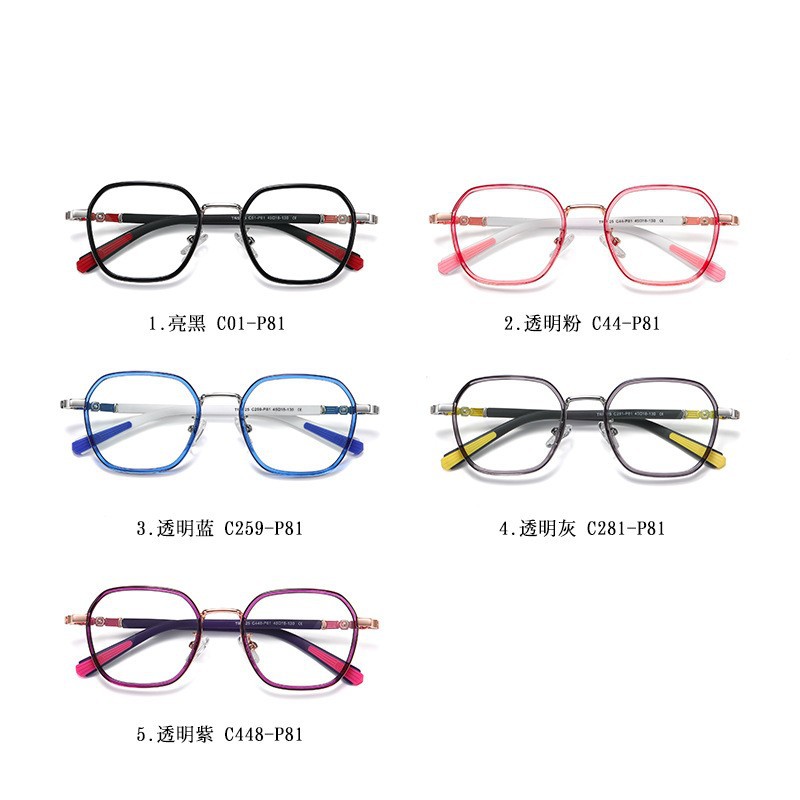 Gafas de los nuevos niños marco polígono moda miopía gafas marco TR5125 ultra-ligero anti-azul gafas de luz para los estudiantes de primaria