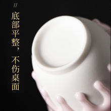 家用耐热防烫茶具礼盒个人专用泡茶杯白瓷三才茶碗白陶单杯盖碗
