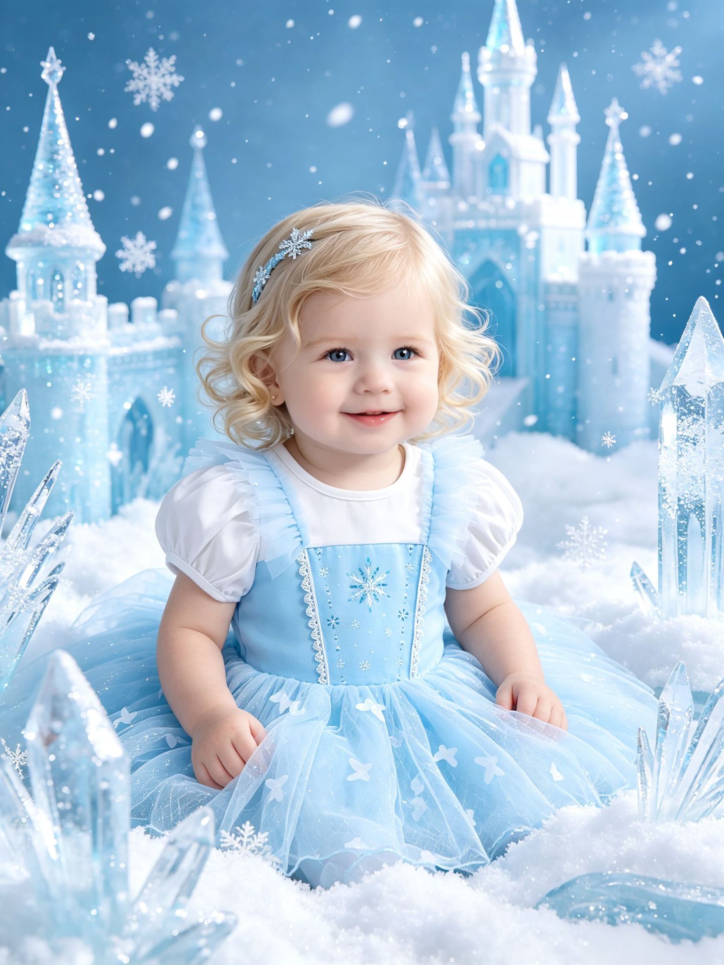 Niñas comercio exterior nuevo estilo Frozen Princess Aisha escalada bebé azul mariposa falda tutú mameluco