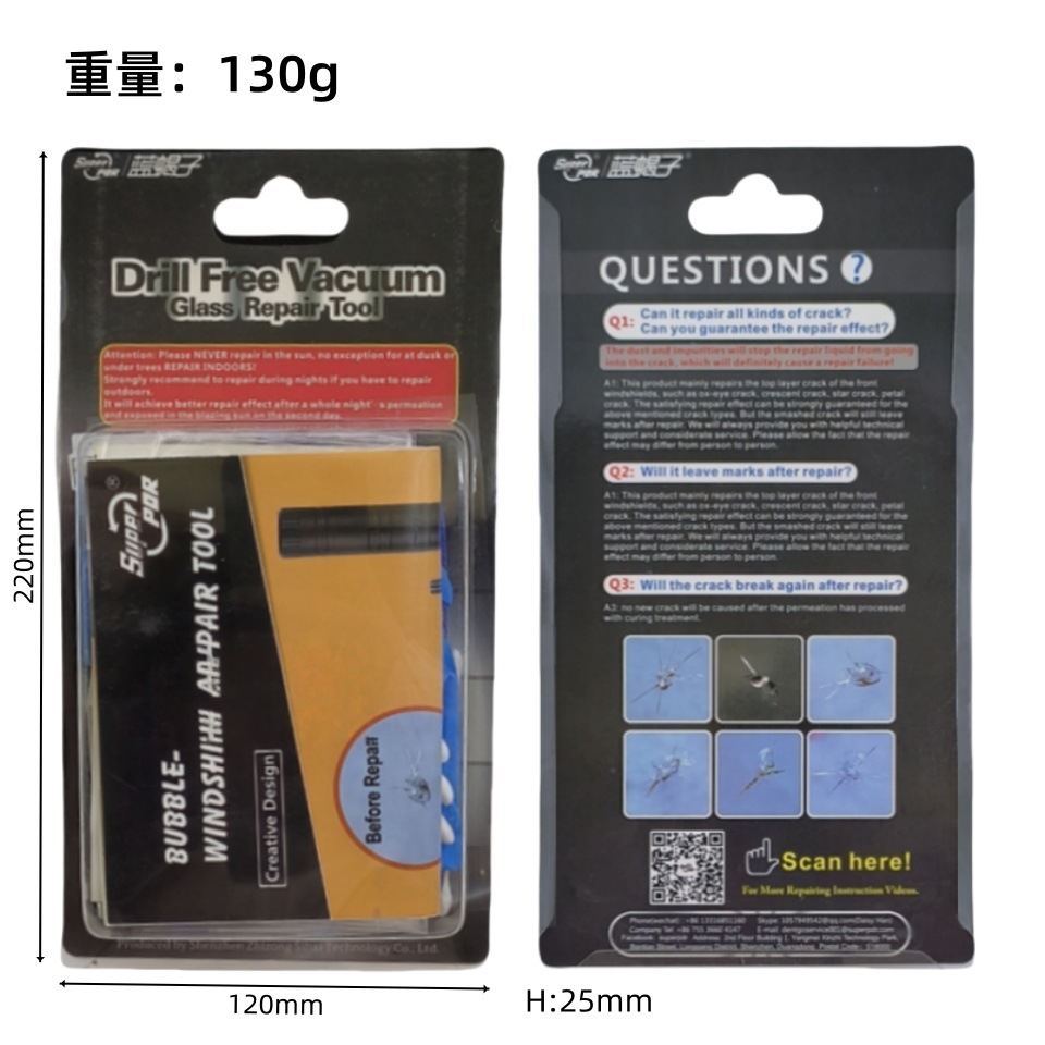 Blue Scorpion Car Windshield Crack Repair Fluid Tool Set Glass Scratch Quick Repair Restorer