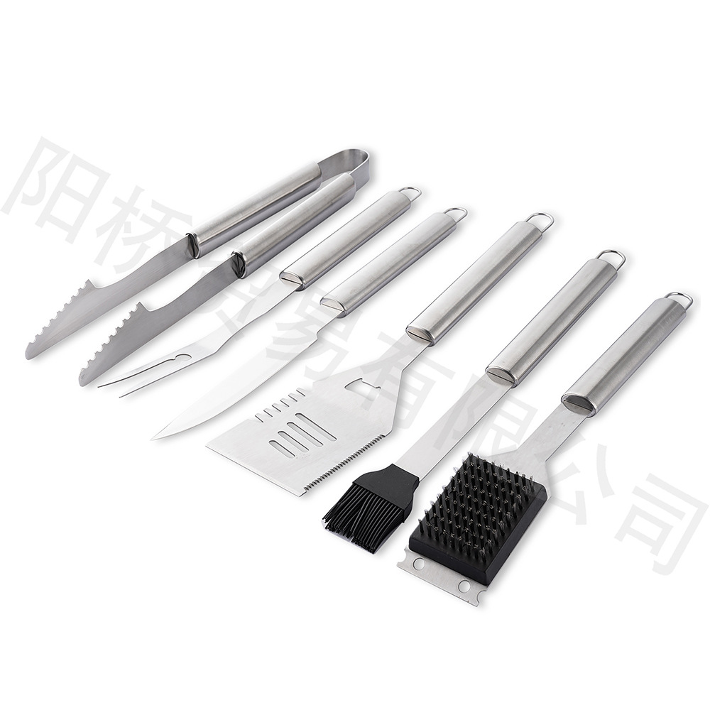 Fábrica al por mayor herramientas de barbacoa de 26 piezas de acero inoxidable para hornear conjunto de bolsa de tela combinación de camping utensilios de barbacoa al aire libre