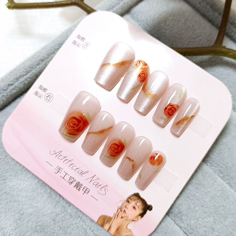 Diez piezas de piezas de uñas de alta calidad hecha a mano, Douyin Xiaohongshu, parche de uñas de venta caliente, armadura de ojo de gato de cristal image 34