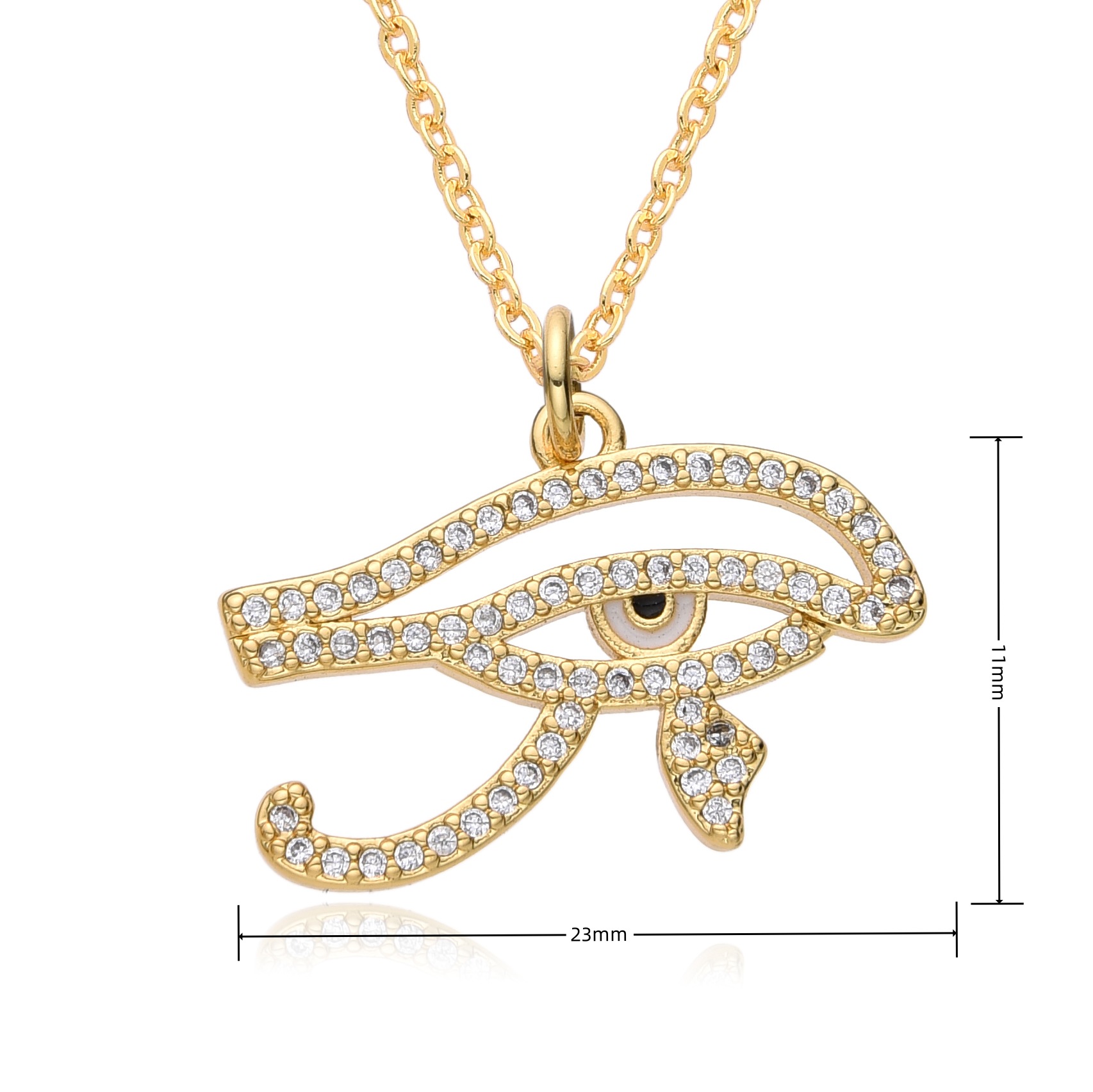 14g Weight Copper Pendant Material Zircon Inlay Material Pendant Necklace Classification Copper Chain Material cable chain Chain Type 1 Piece Quantity Holiday, Daily Occasion Copper Material Eye Pattern Women's Gender Inlay Design Shiny, IG Style Style Copper Inlay Eye Zircon Pendant Necklace 12