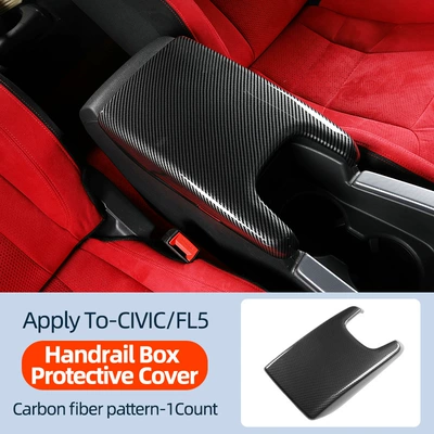 Armrest box Generation Civic Armrest Box Panel - carbon-fiber-black