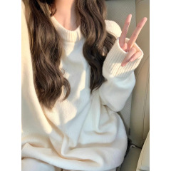 纯色基础款毛衣女2025年新款秋冬软糯慵懒风奶设计感针织上衣