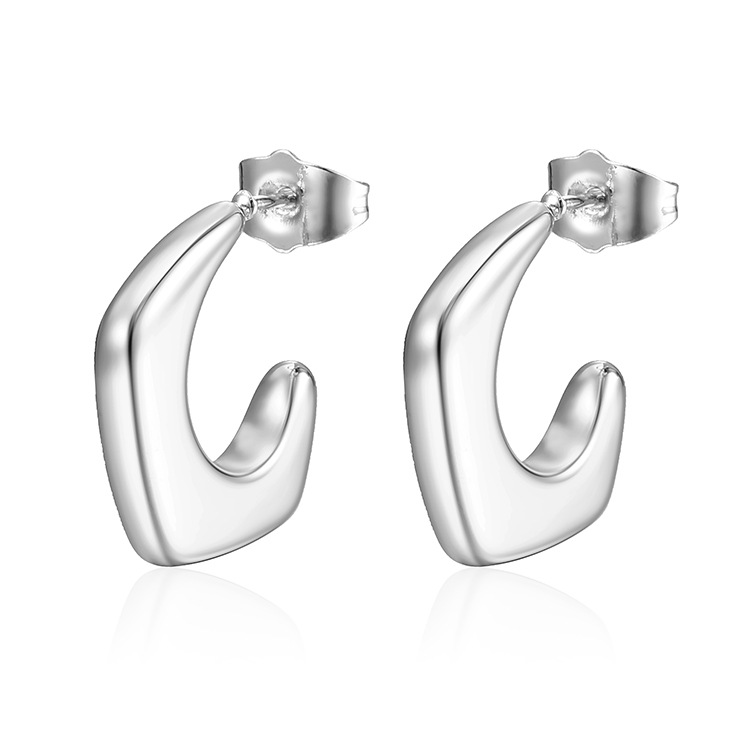 1 Pair Fashion C Shape Plating Stainless Steel Ear Studs display picture 4