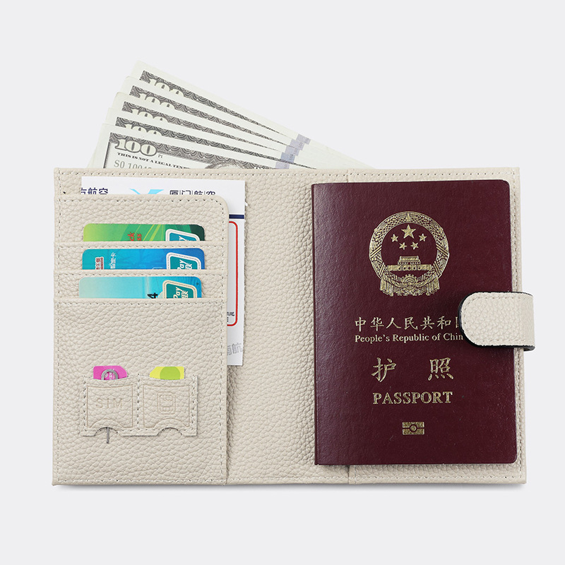 Nuevo bolso de pasaporte RFID textura de cuero billetera multifuncional clip de boleto pasaporte certificado billetera bolso de almacenamiento hombres y mujeres