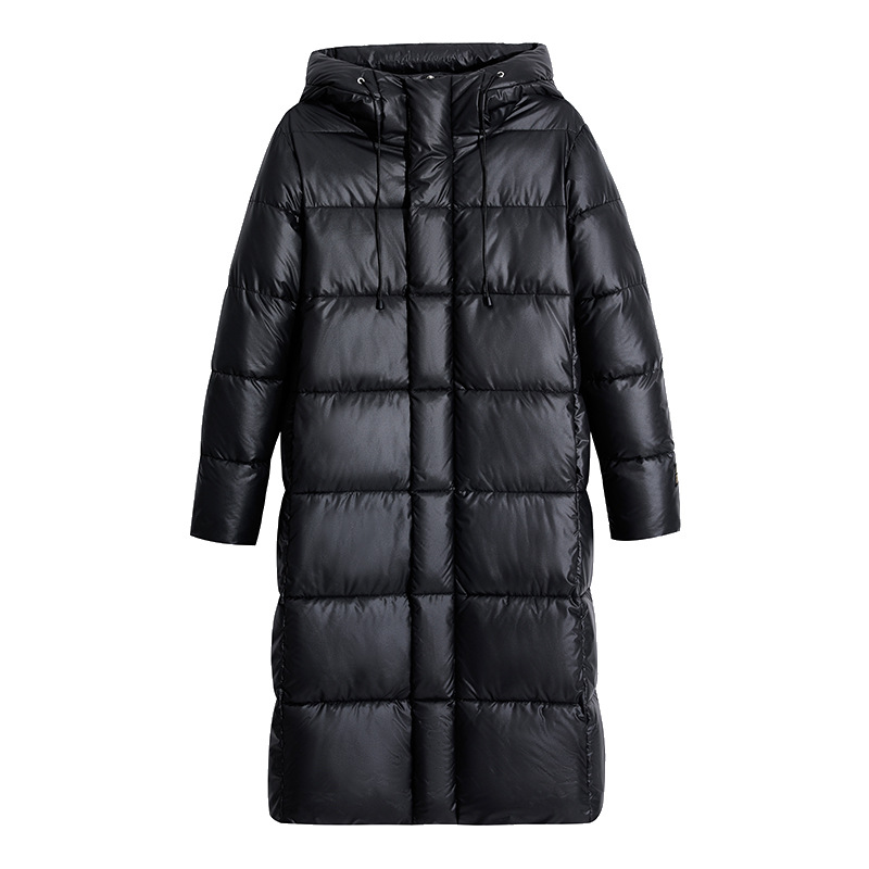 Unisex Oversized Hooded Long Puffer Coat With 3D Pattern - Thickened Winter Jacket For Men & Women (Black, Plus Size Available)_voghion.com