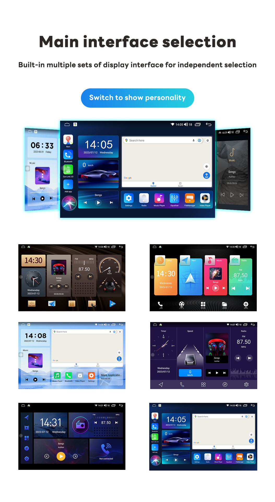 Cross-Border 7/9/ 10inch Android Universal Car Navigation Central Control All-In-One Player Carplay Car Navigation
