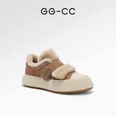 【布朗可可】GGCC潮流时尚厚底冬季毛毛鞋保暖加绒增高休闲板鞋女
