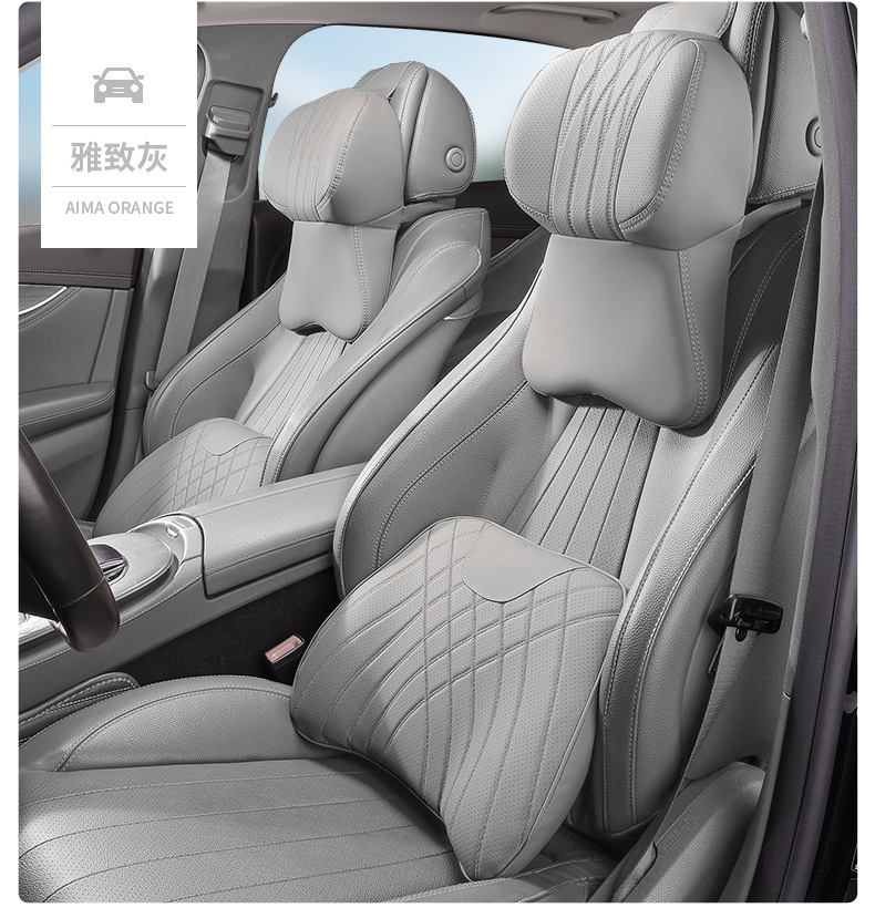 Car Headrest, Driving Seat, Neck and Waist Support, Car-Mounted Memory Foam Pillow, Sports-Grade, All-Season Universal Model